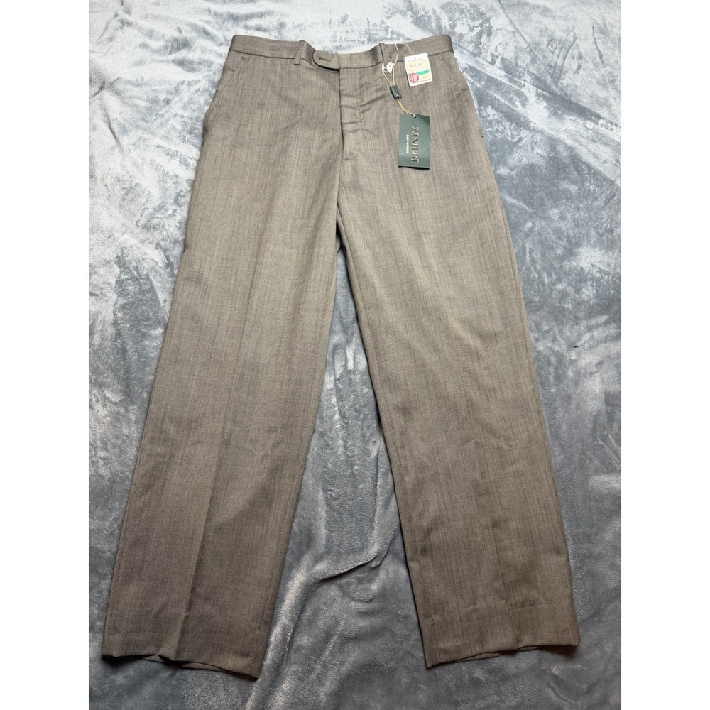 ZANIERI Made in Italy ANGELICO Super 100'S Wool Flat Front Trouser size 34 New!